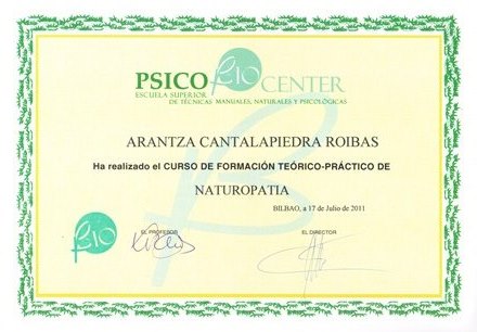 Diploma Naturopatia 2011
